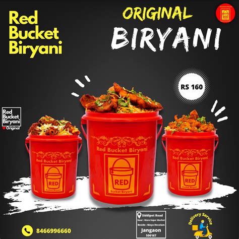 The "chicken biryani" here is delicious, but the star is always "prawns biryani". . Red bucket biryani